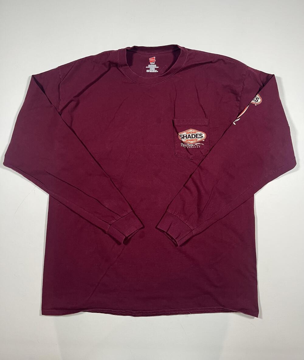 Hanes Shirt Mens 2XL Red Shades Hot Rod Pigeon Forge Long Sleeve Pocket Tee
